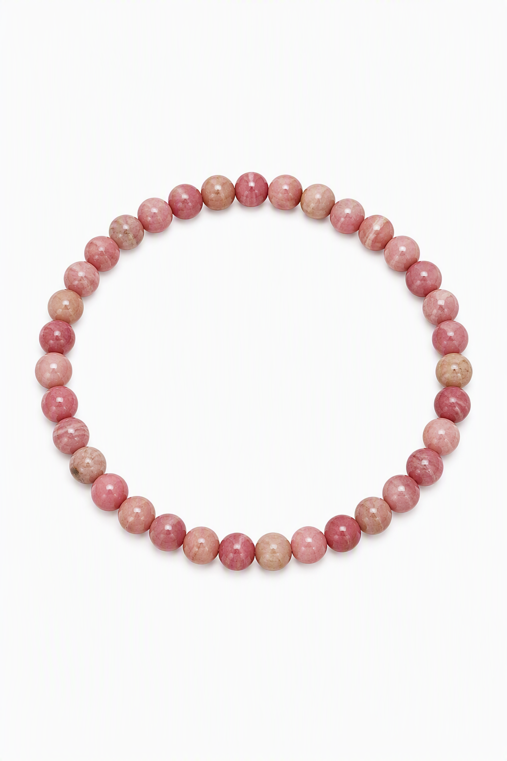 Rhodochrosite Beaded Stretch Bracelet – 6mm, Natural Pink Gemstone, Love Crystal, Heart Chakra Jewelry, Spiritual Gift