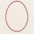 Rhodochrosite Beaded Stretch Necklace 6mm, Natural Pink, Love Crystal, Heart Chakra Jewelry