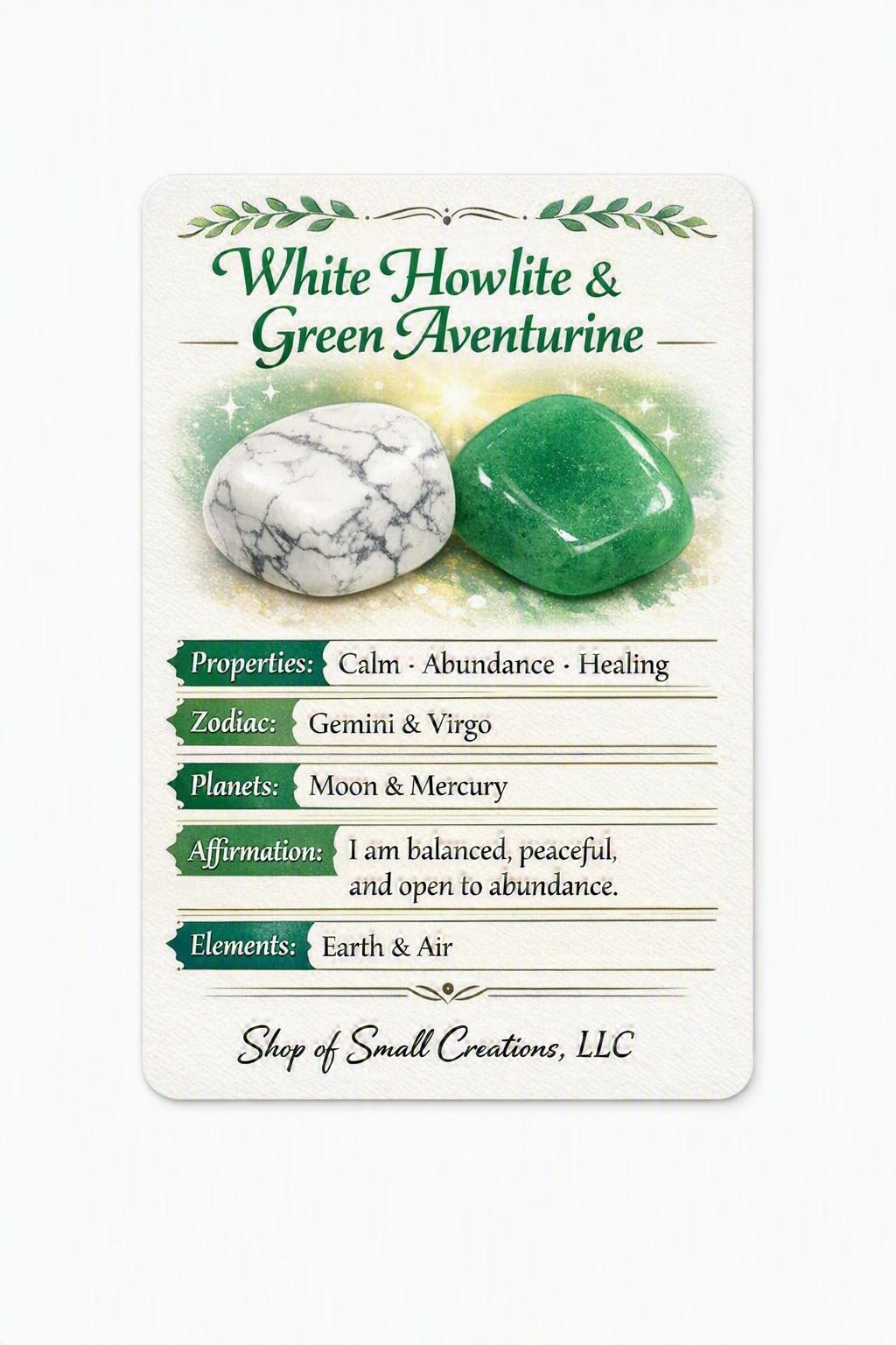 Green Aventurine + Matte White Howlite Stretch Beaded Necklace 8mm • No Clasp • Renewal & Calm Crystal Jewelry • Handmade