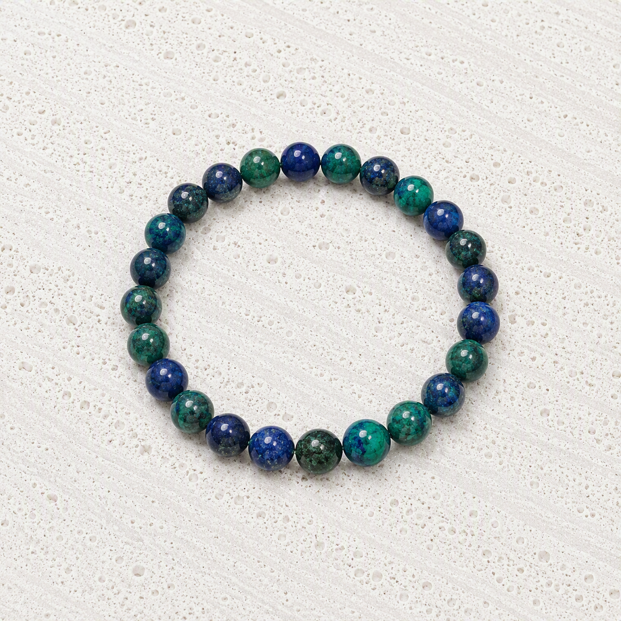 Azurite 6mm Beaded Stretch Bracelet • Clarity, Insight, Intuition
