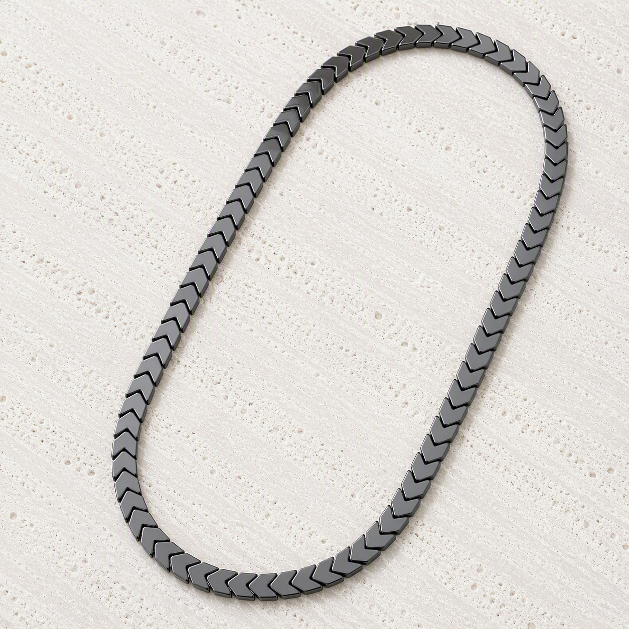 Hematite Arrow Necklace 6x4mm - Grounding, Focus, Inner Strength