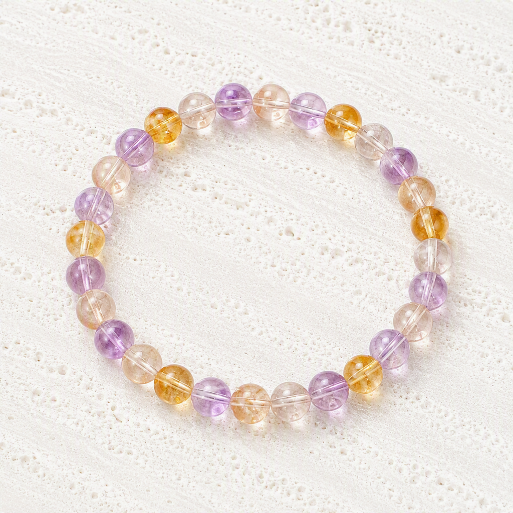 Ametrine 6mm Beaded Stretch Bracelet • Clarity, Balance, Positive Energy