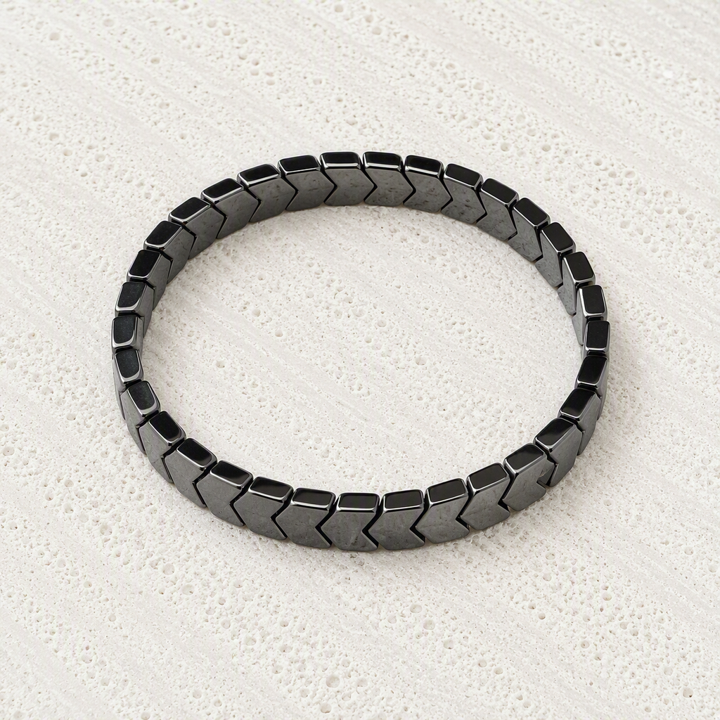 Hematite Arrow Bead Stretch Bracelet 6x4mm • Grounding, Focus, Inner Strength