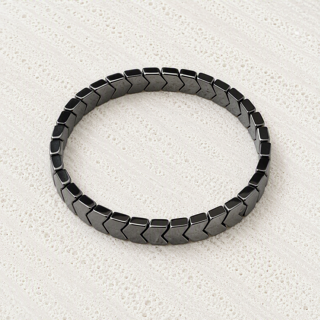 Hematite Arrow Bead Stretch Bracelet 6x4mm • Grounding, Focus, Inner Strength