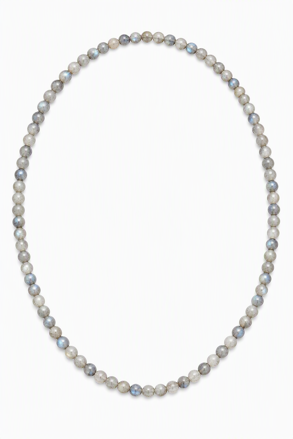 Labradorite Beaded Stretch Necklace 6mm, Blue Flash Crystal, Beaded Stretch Necklace, Spiritual Protection Jewelry