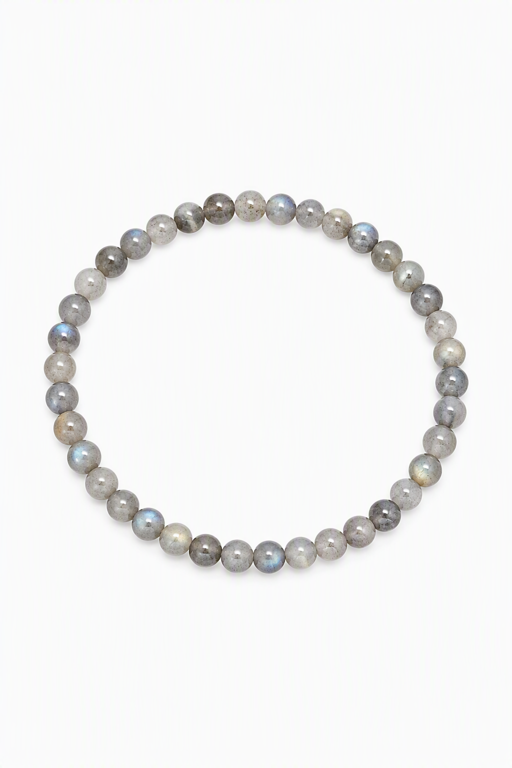 Labradorite Beaded Stretch Bracelet 6mm, Blue Flash Crystal Jewelry, Spiritual Protection Stone, Gift for Her