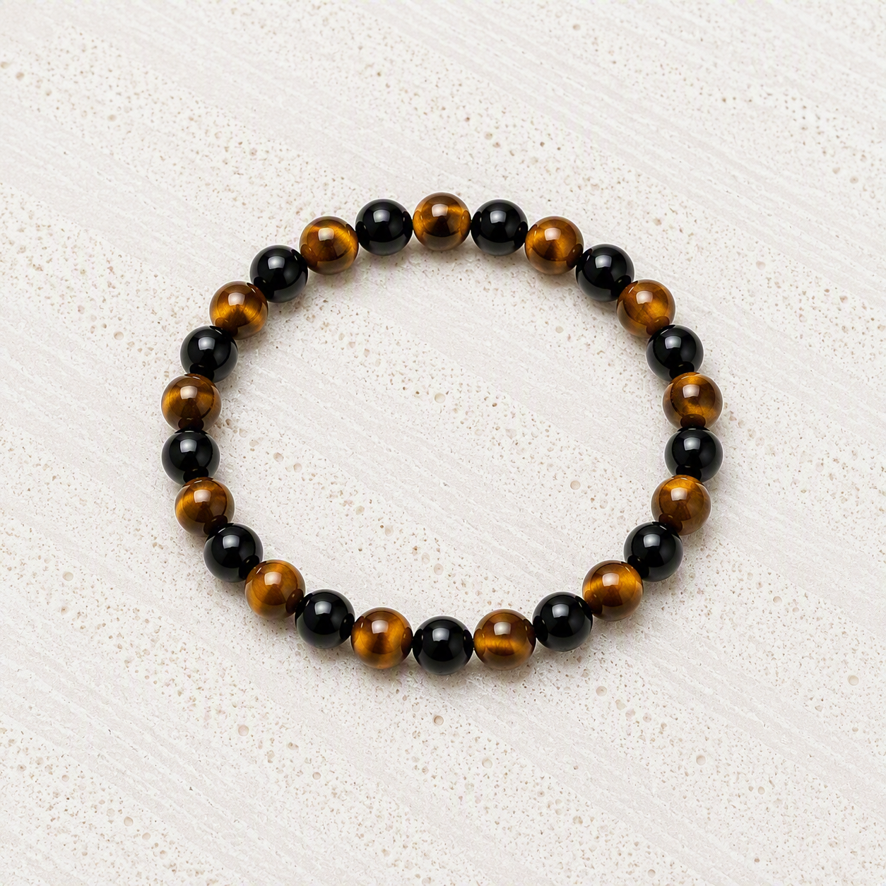 Black Onyx, Tiger's Eye 6mm Stretch Bracelet - Confidence, Strength, Focus, Handmade
