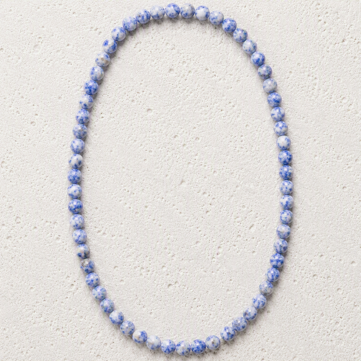 Brazil Sodalite Matte Stretch Beaded Necklace 6mm - Clarity, Wisdom, Confidence, Handmade