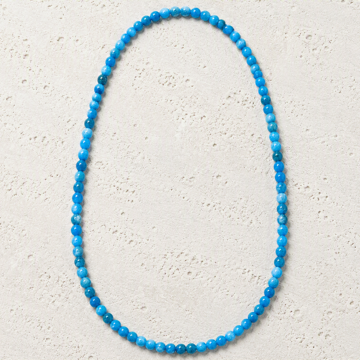 Blue Apatite Beaded Stretch Necklace 6mm • Inspiration, Focus, Possibility
