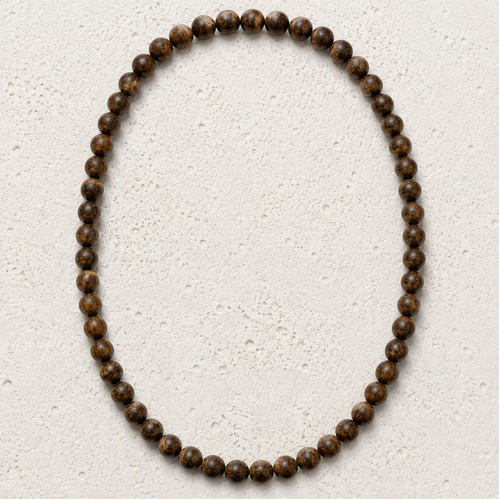 Bronzite Matte 8mm Beaded Stretch Necklace • Confidence, Strength, Grounding