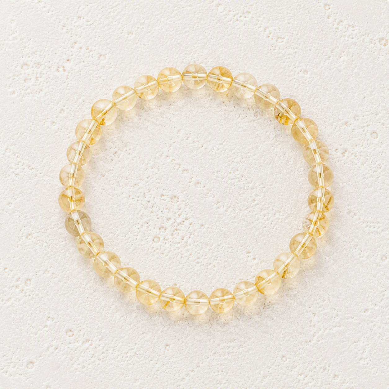 Citrine Beaded Stretch Bracelet 6mm - Abundance, Joy, Positive Energy