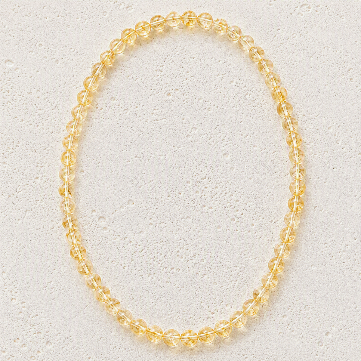 Citrine Beaded Stretch Necklace 6mm - Abundance, Joy, Positive Energy