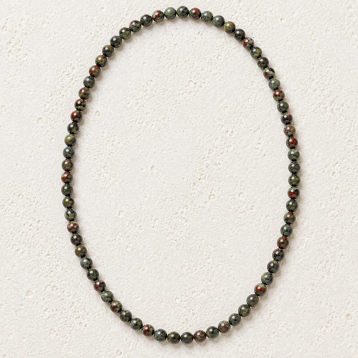 Dragon Blood Jasper Beaded Stretch Necklace 6mm - Courage, Strength Vitality