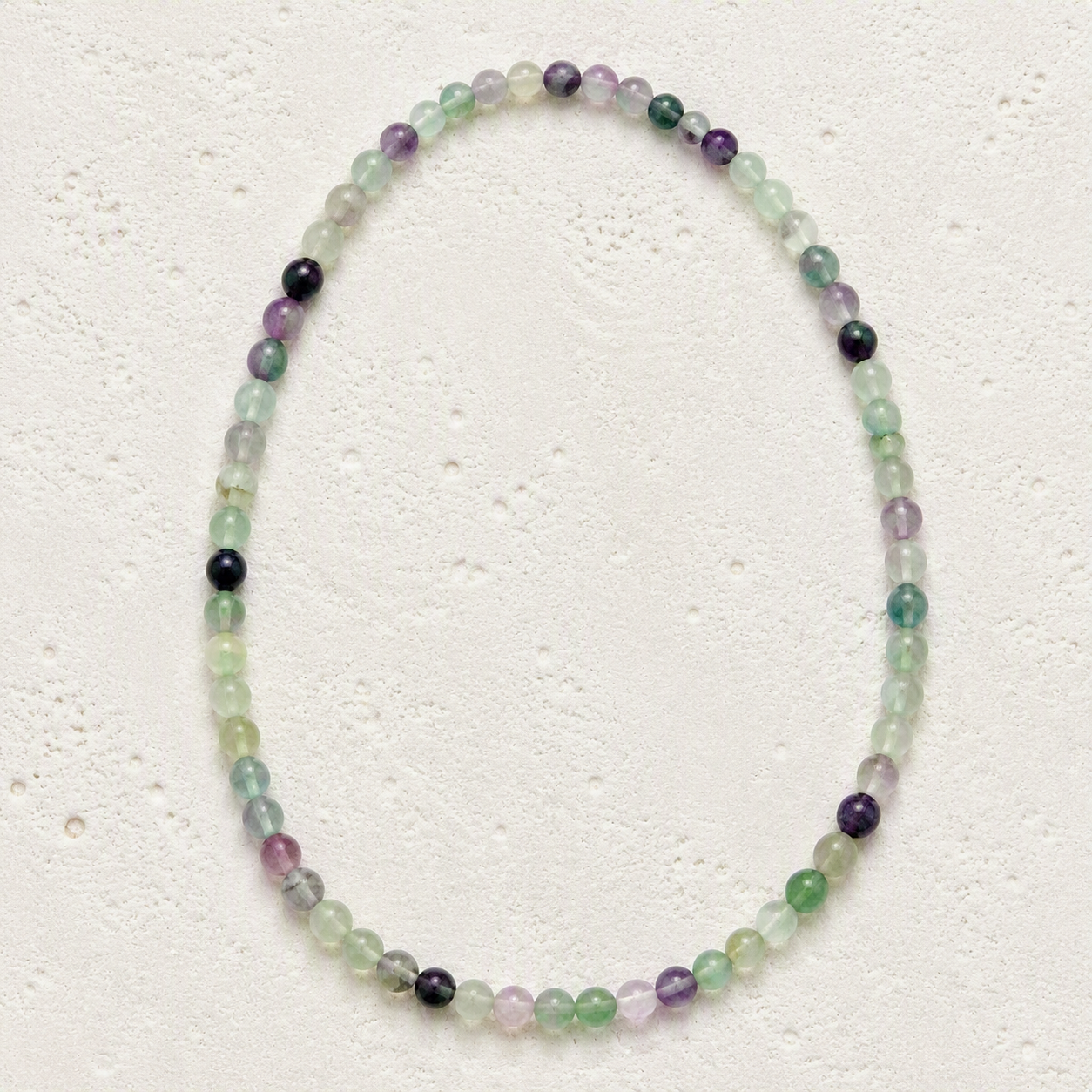 Fluorite Beaded Stretch Necklace 6mm - Clarity, Focus, Balance