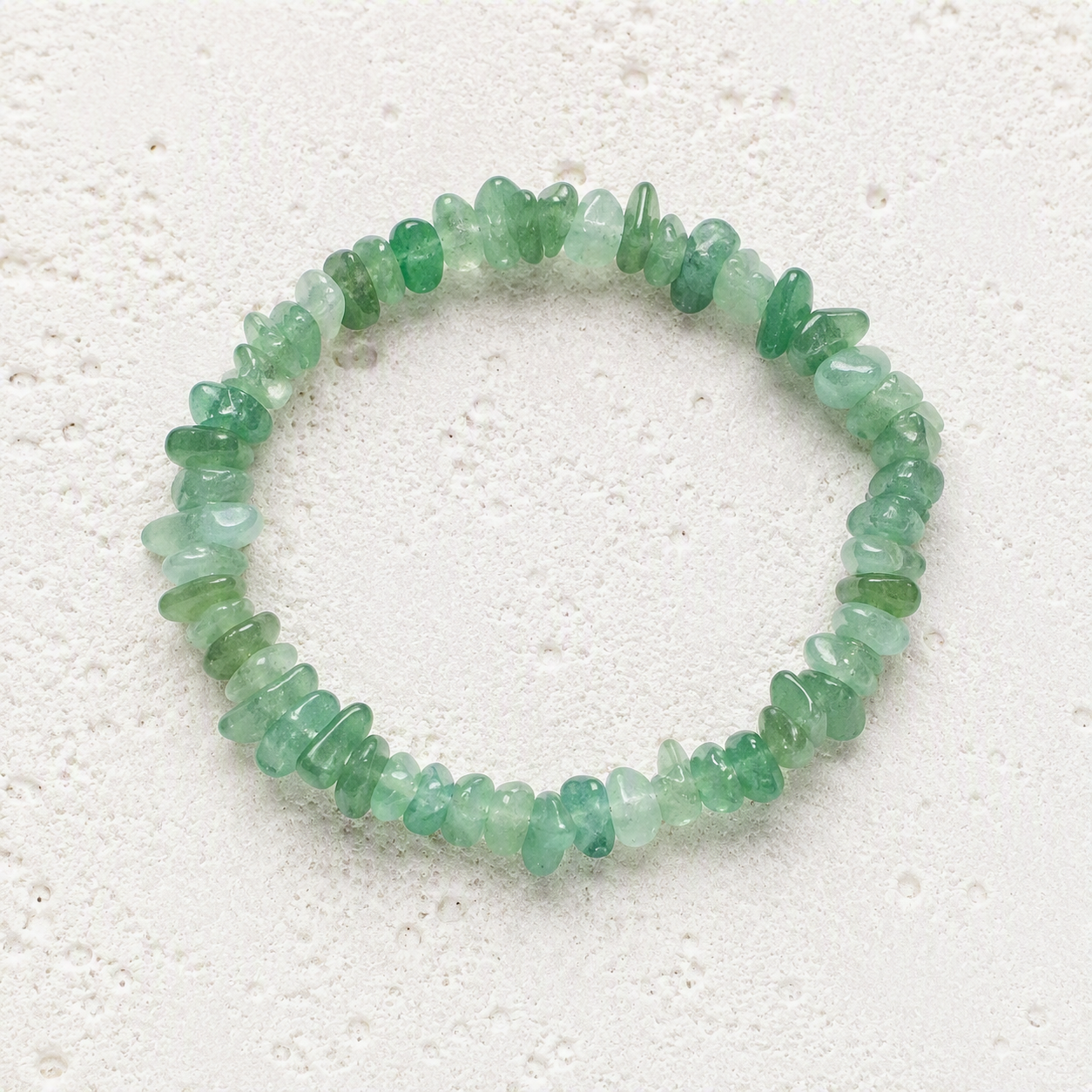 Green Aventurine Chip Stretch Bracelet 3-5mm • Prosperity, Growth, Positive Energy