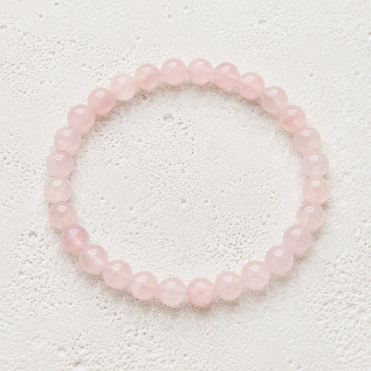 Rose Quartz 6mm Beaded Stretch Bracelet • Love, Compassion &amp; Emotional Harmony