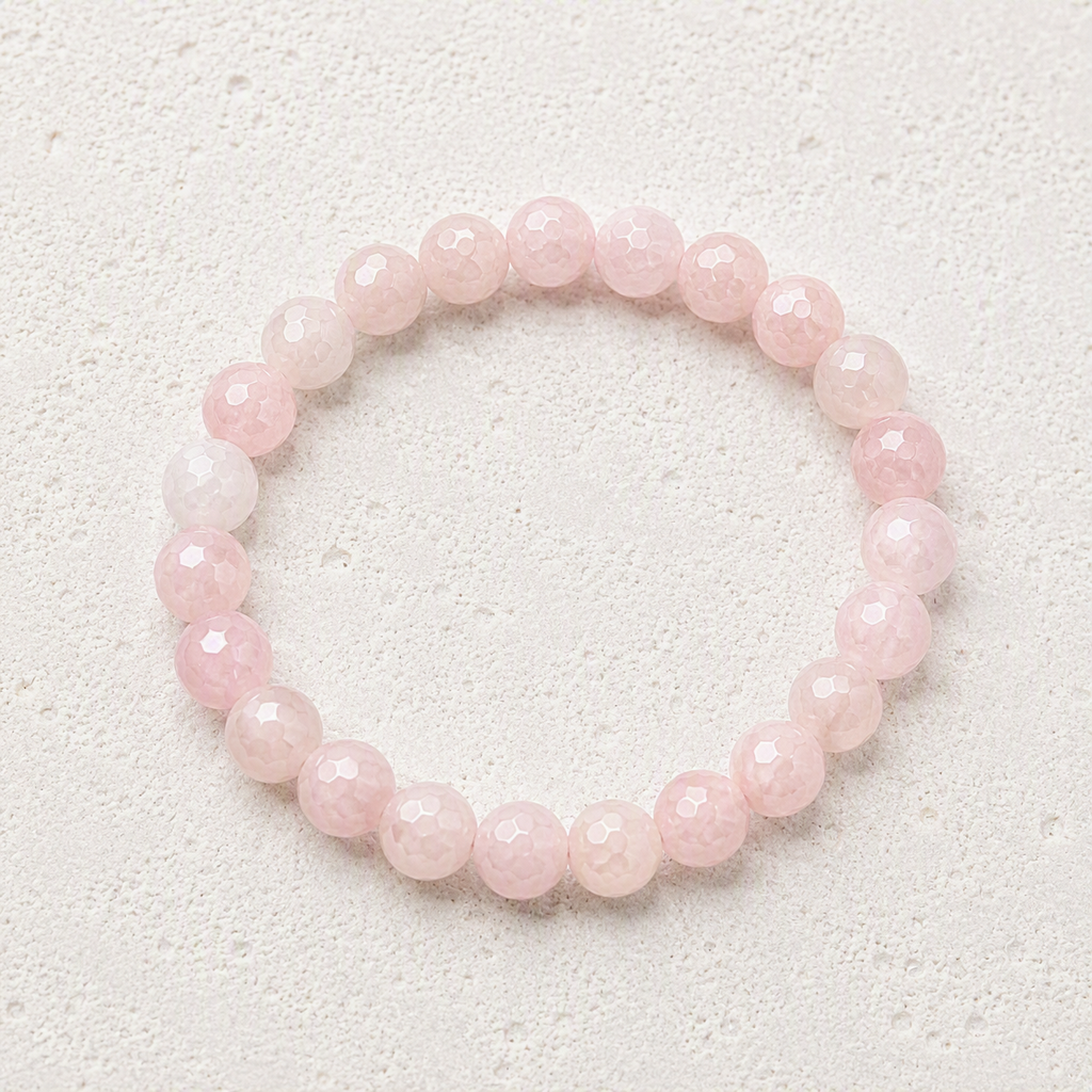 Rose Quartz Faceted 8mm Stretch Bracelet • Love, Compassion &amp; Emotional Harmony