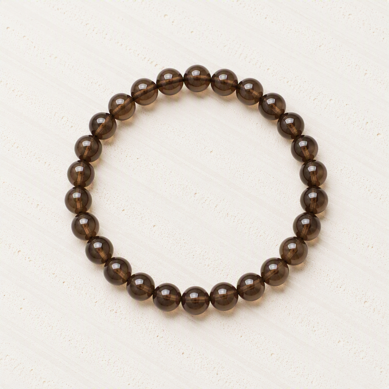 Smoky Quartz 6mm Stretch Bracelet • Grounding, Balance, Inner Strength