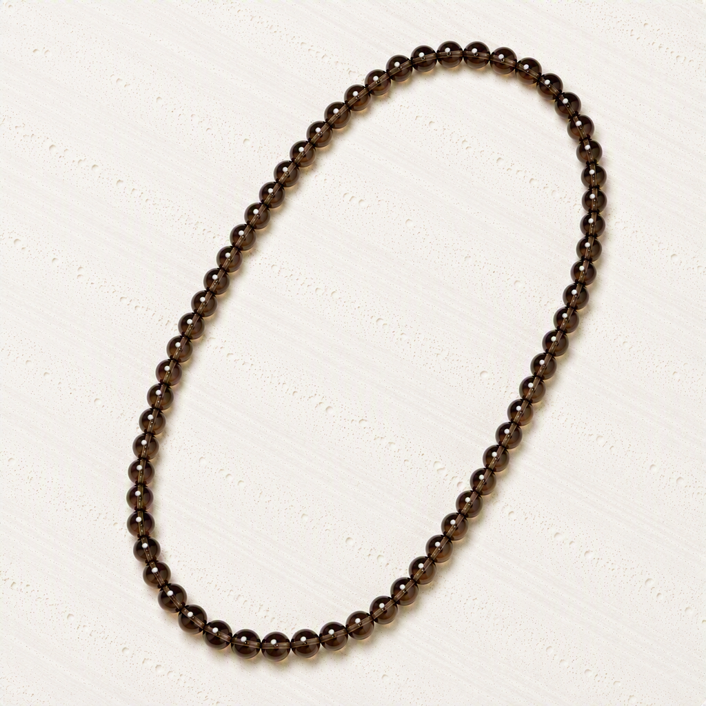 Smoky Quartz 6mm Stretch Necklace • Grounding, Balance, Inner Strength