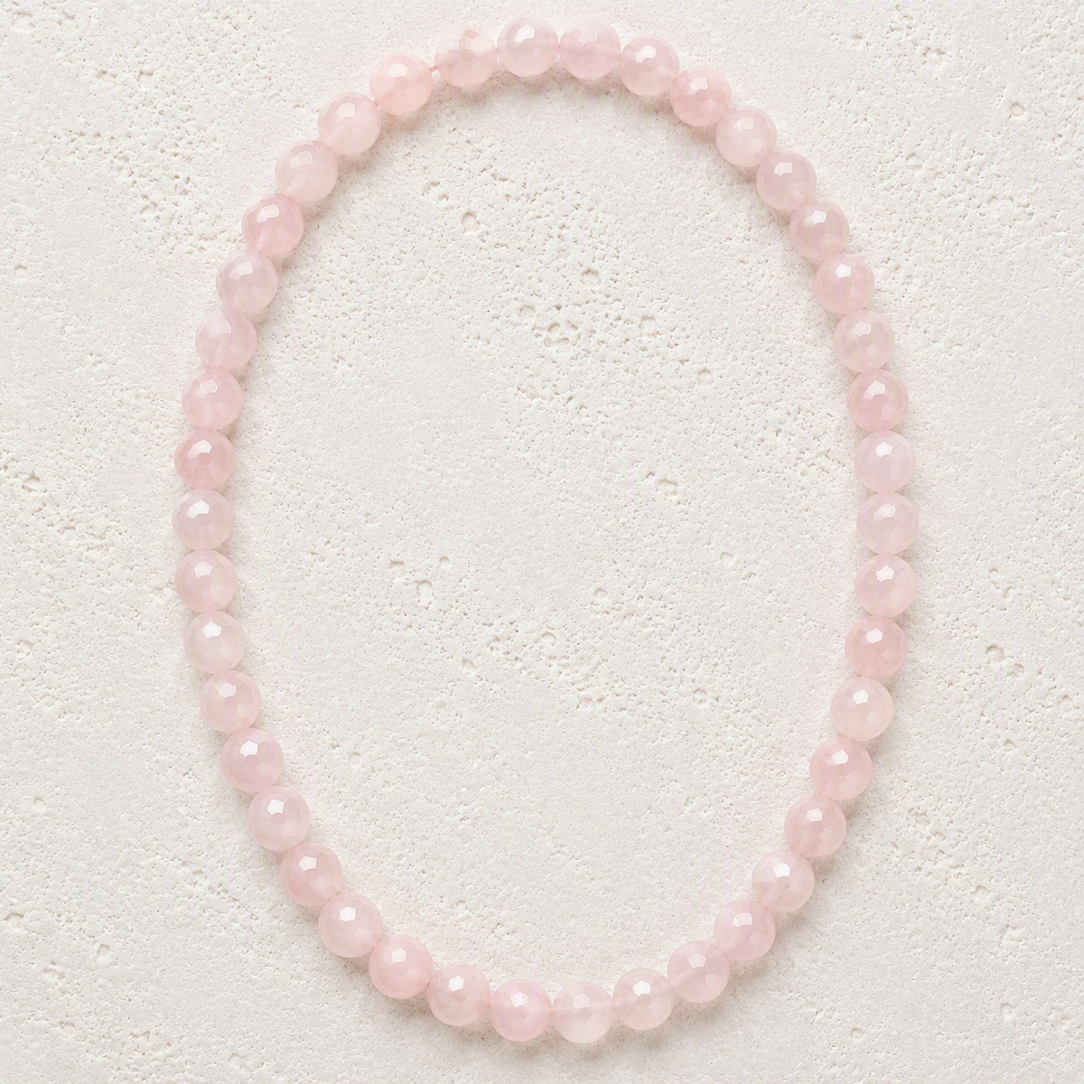 Rose Quartz Faceted 8mm Stretch Necklace • Love, Compassion, Emotional Harmony