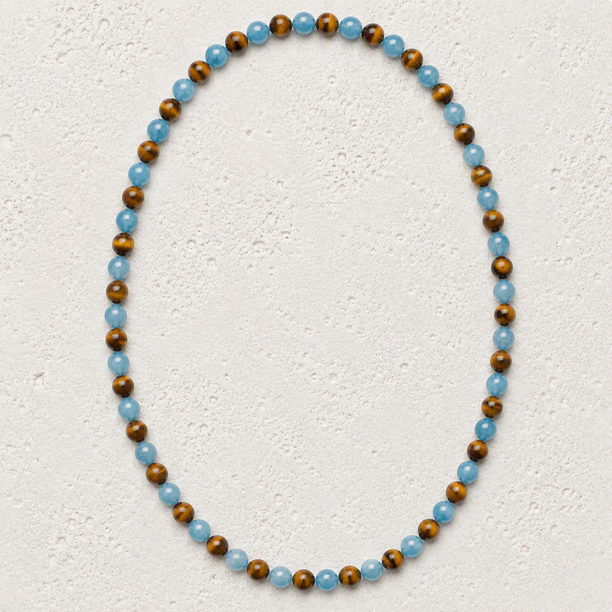 Tiger's Eye, Blue Apatite 6mm Stretch Necklace • Confidence, Motivation, Personal Growth