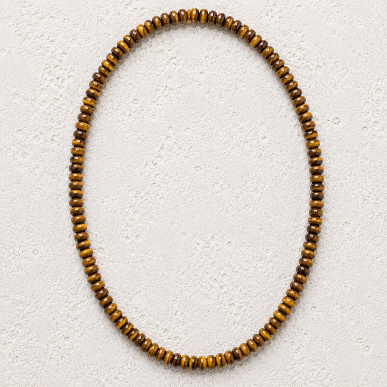 Tiger's Eye Rondelle 6mm Beaded Stretch Necklace • Confidence, Courage, Focus
