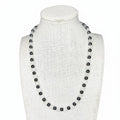 Hematite and moonstone beaded stretch necklace on mannequin
