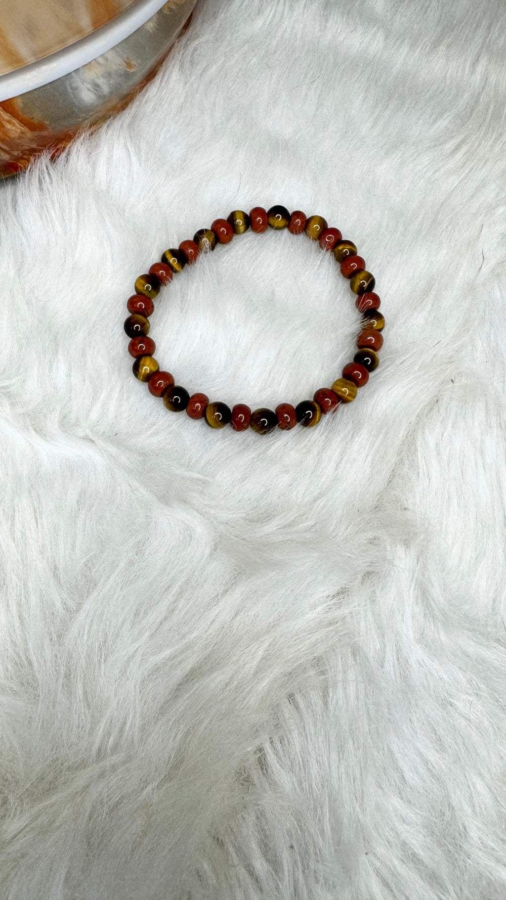 Red Jasper (Rondelle), Tiger’s Eye Beaded Stretch Bracelet – 6mm | Made to Order