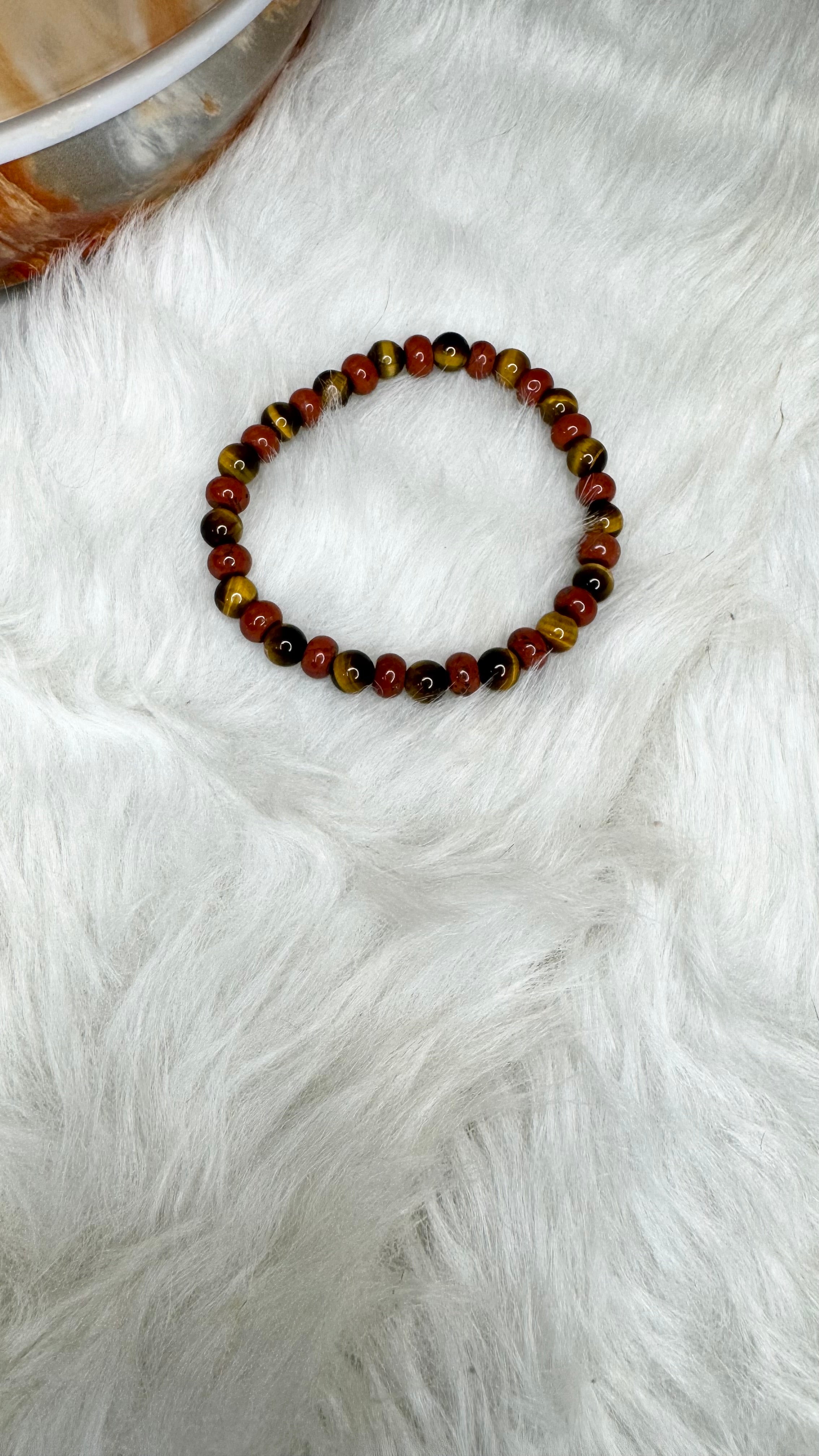 Red Jasper (Rondelle), Tiger’s Eye Beaded Stretch Bracelet – 6mm | Made to Order