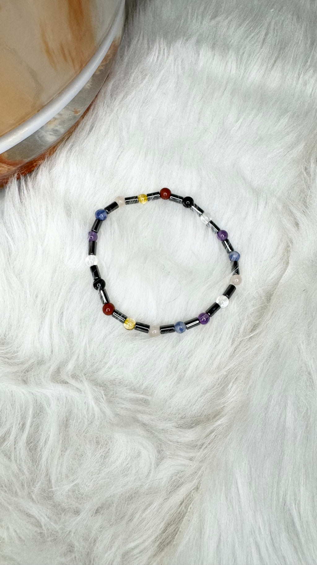 Tiny, Dainty, 7 Chakra Beaded Stretch Bracelet – 4mm | Handmade