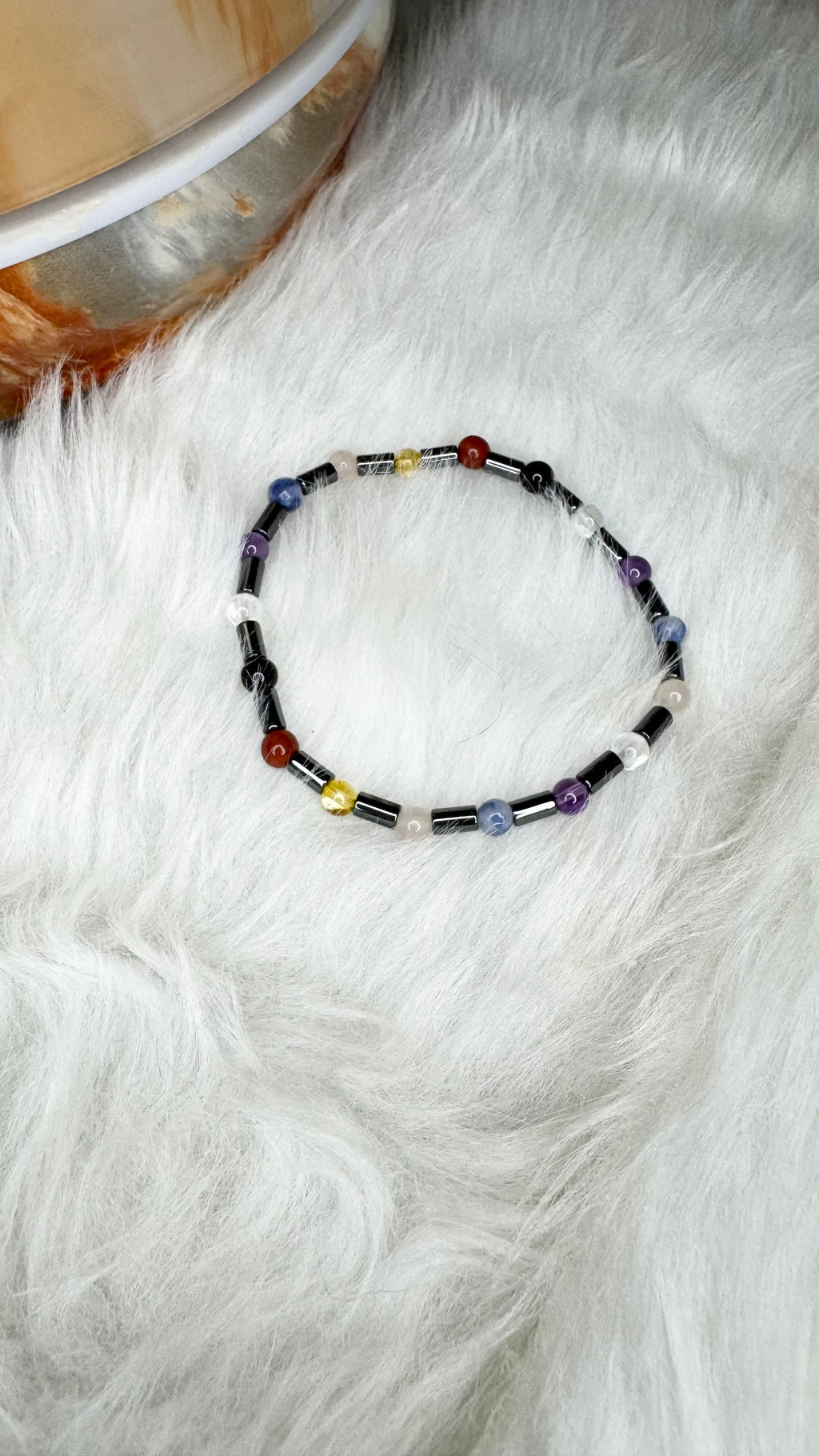 Tiny, Dainty, 7 Chakra Beaded Stretch Bracelet – 4mm | Handmade