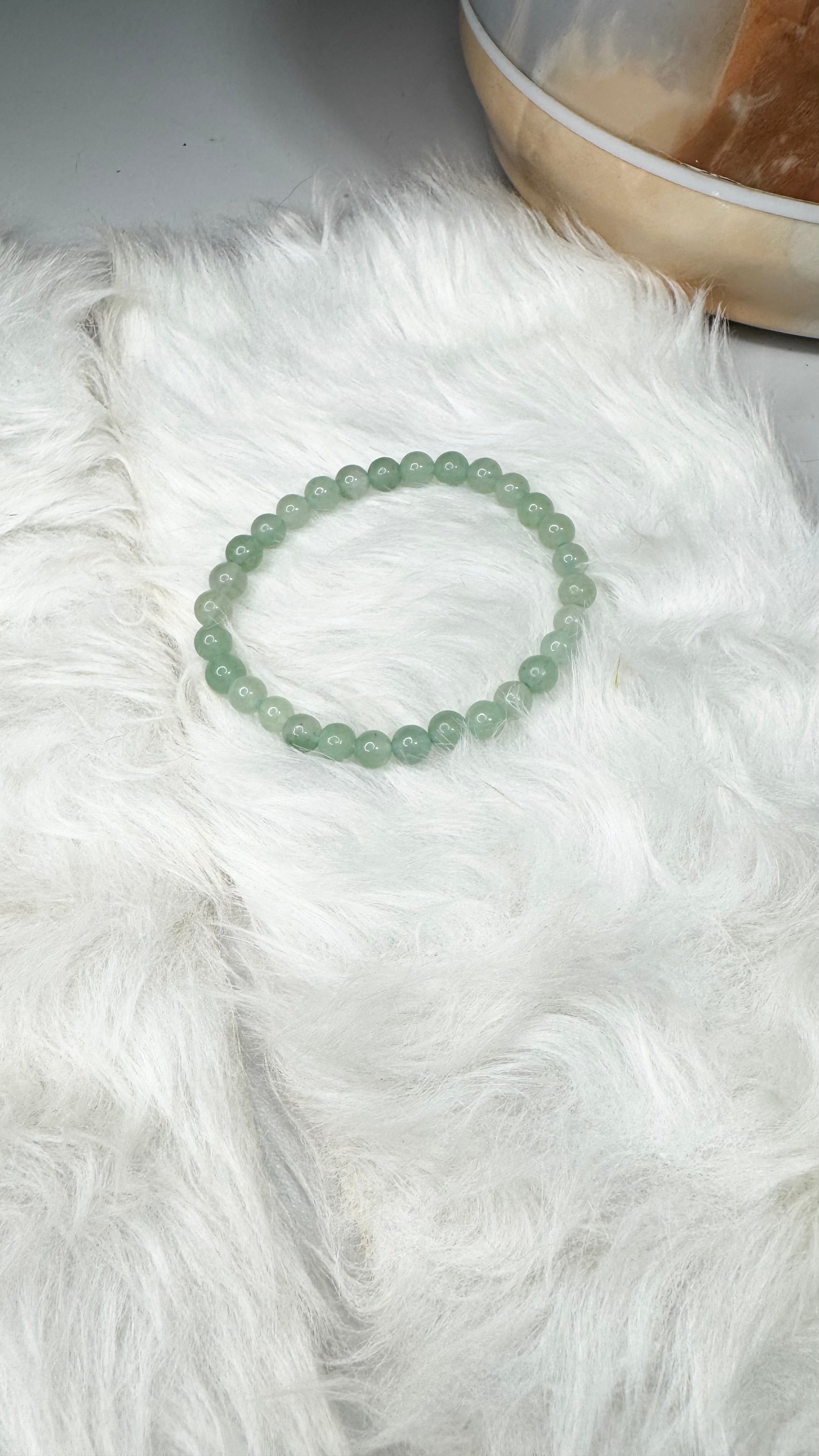 Green Aventurine Beaded Stretch Bracelet – 6mm | Made to Order