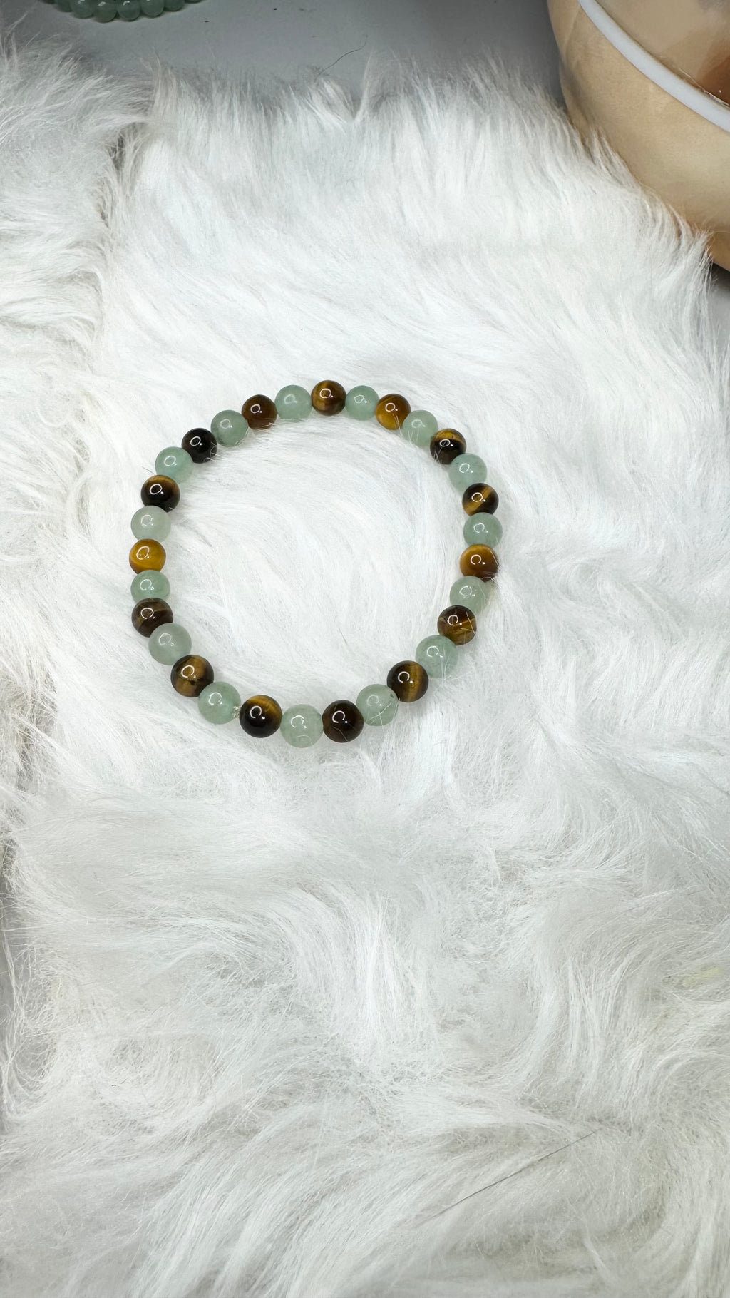 Green Aventurine, Tiger Eye Beaded Stretch Bracelet – 6mm | Made to Order, No Clasp