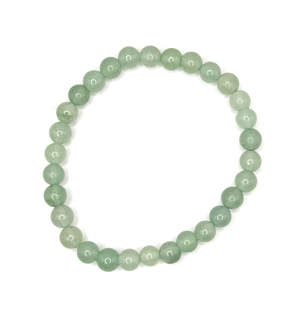 Green Aventurine Beaded Stretch Bracelet – 6mm | Made to Order
