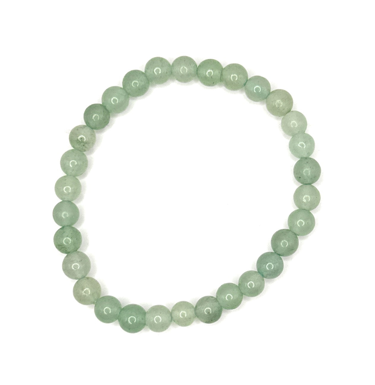 Green Aventurine Beaded Stretch Bracelet – 6mm | Made to Order
