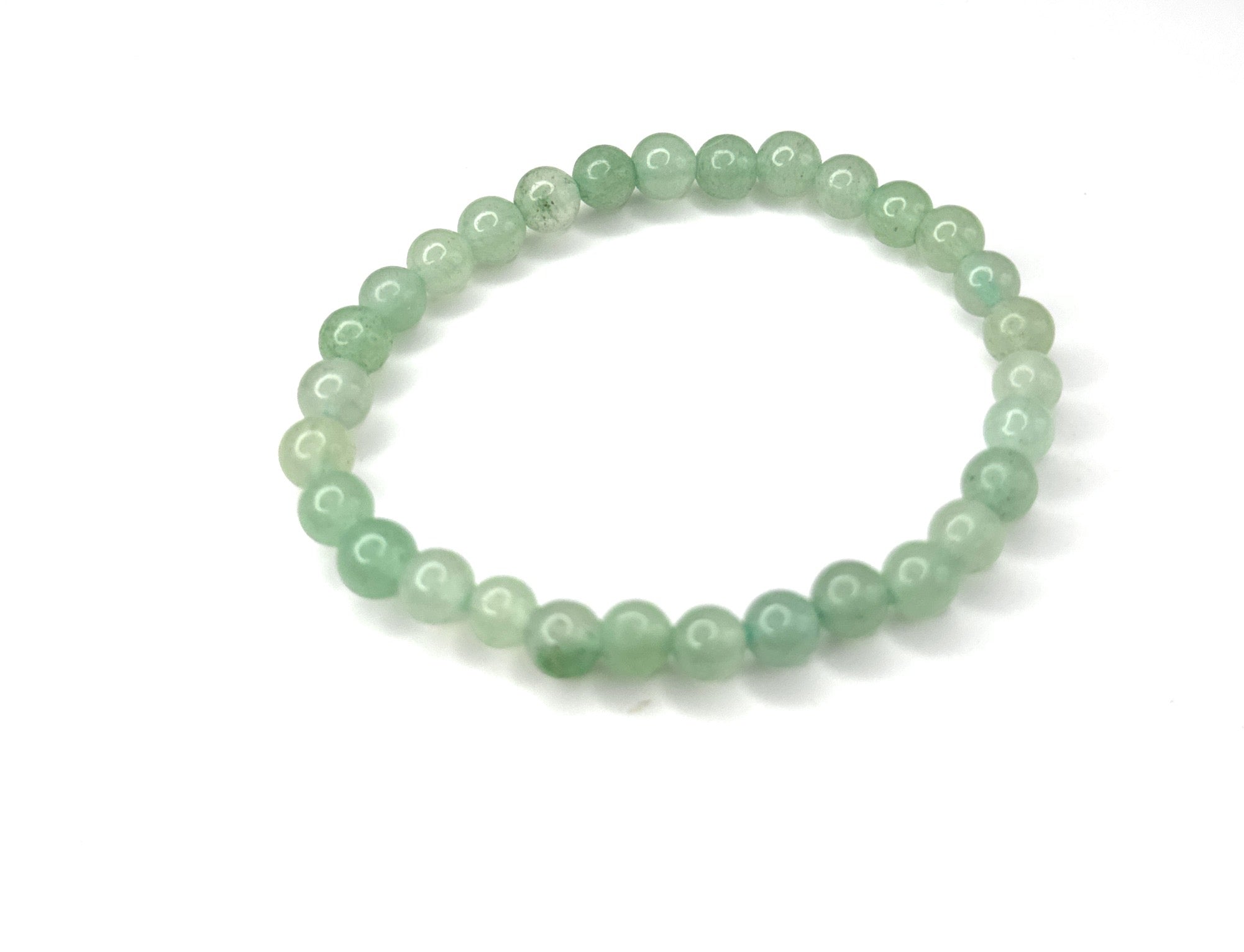 Green Aventurine Beaded Stretch Bracelet – 6mm | Made to Order