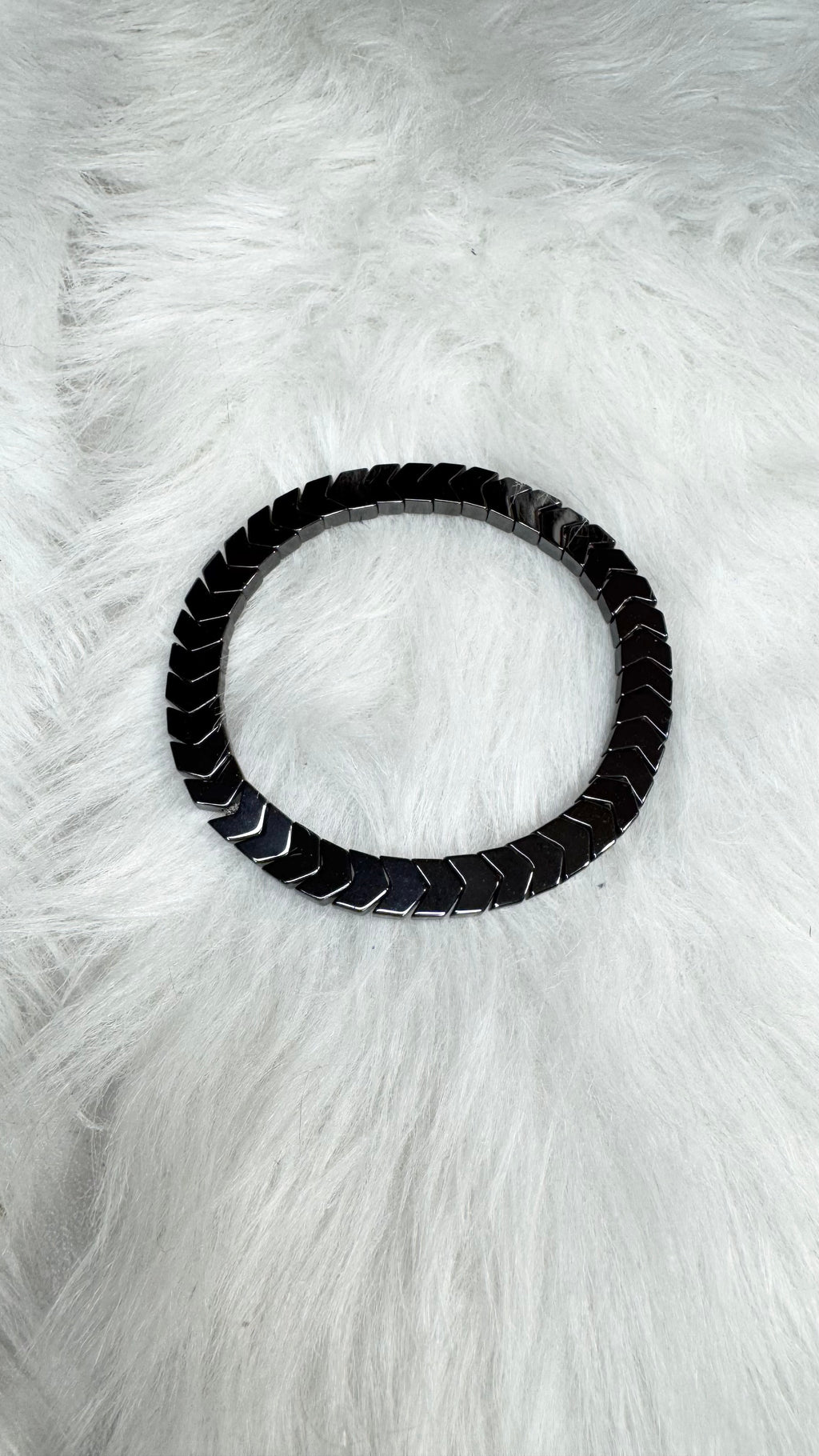 Arrow Hematite Beaded Stretch Bracelet - 6x4mm | Made to Order