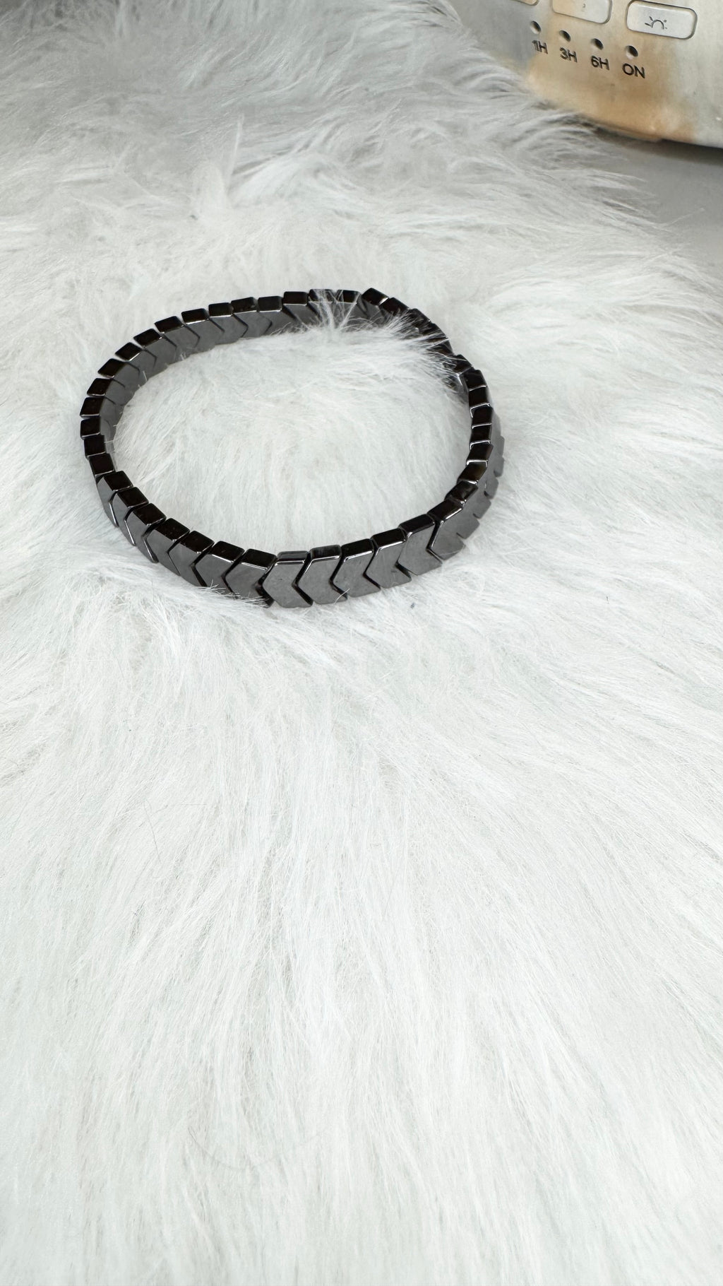 Arrow Hematite Beaded Stretch Bracelet - 6x4mm | Made to Order