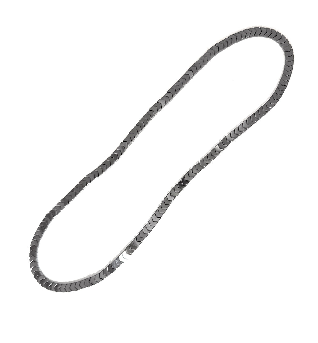 Arrow Hematite Beaded Stretch Necklace - 6x4mm | Made to Order, No Clasp