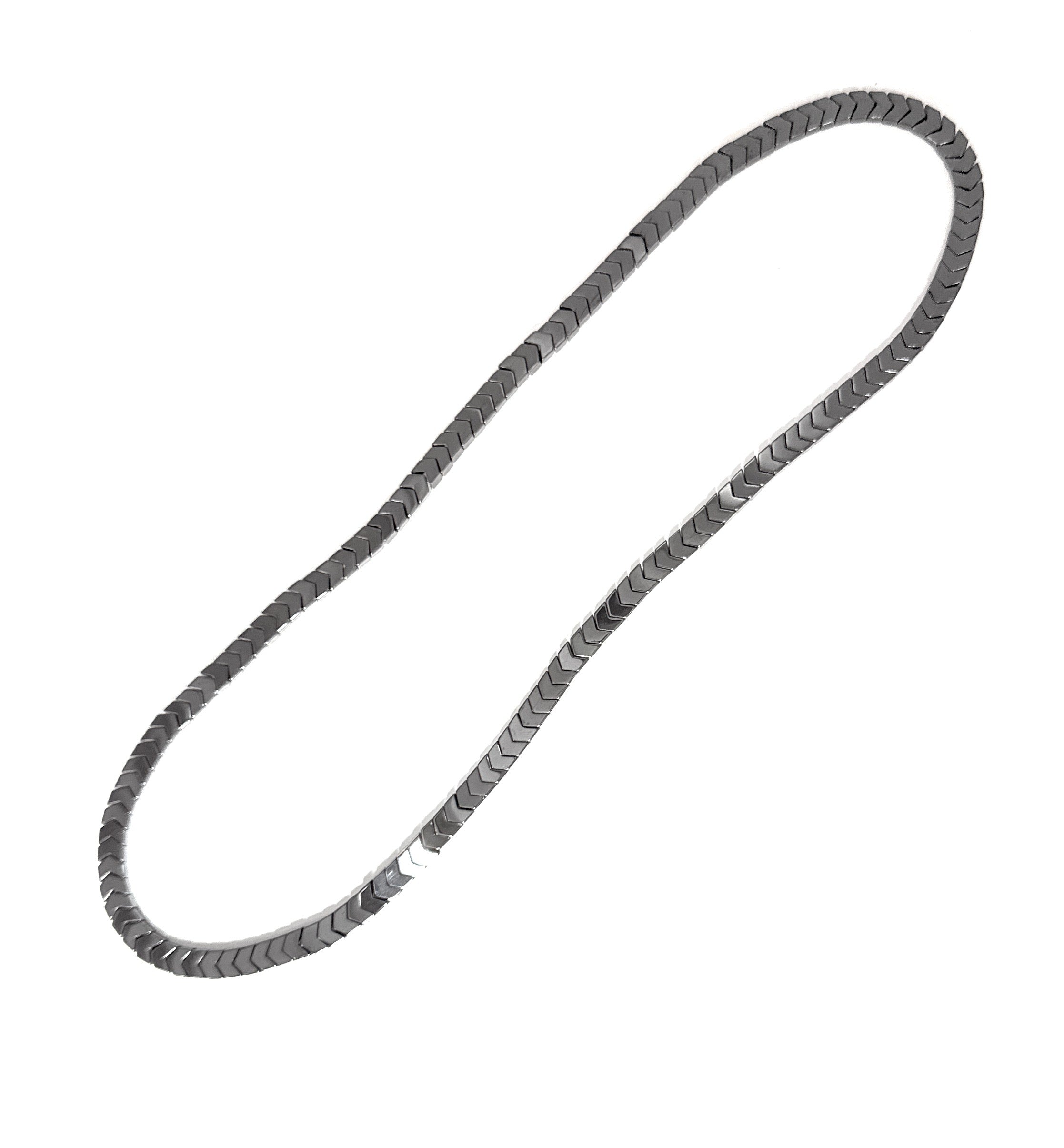 Arrow Hematite Beaded Stretch Necklace - 6x4mm | Made to Order, No Clasp