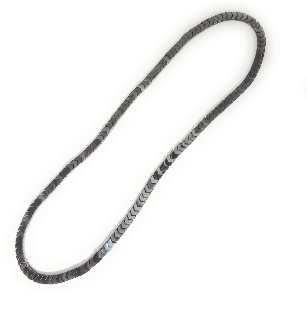 Arrow Hematite Beaded Stretch Necklace - 6x4mm | Made to Order, No Clasp