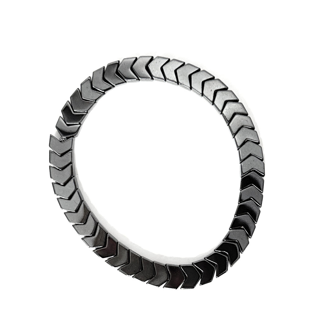 Arrow Hematite Beaded Stretch Bracelet - 6x4mm | Made to Order