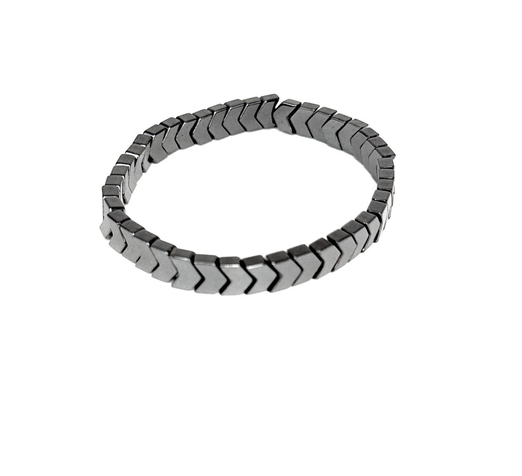 Arrow Hematite Beaded Stretch Bracelet - 6x4mm | Made to Order