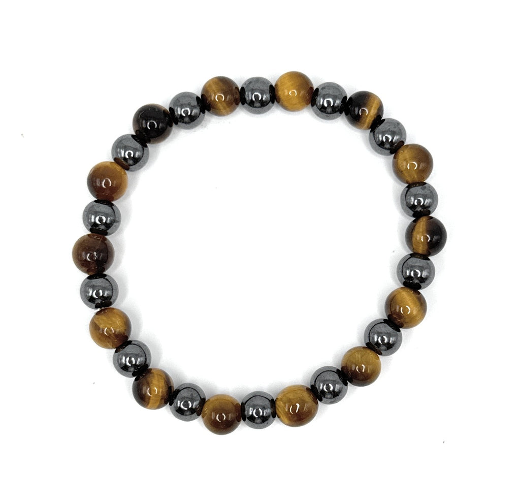 Hematite Beaded Stretch Bracelet 6mm | Grounding Protection Strength, Healing Crystal Jewelry, Gift for Her