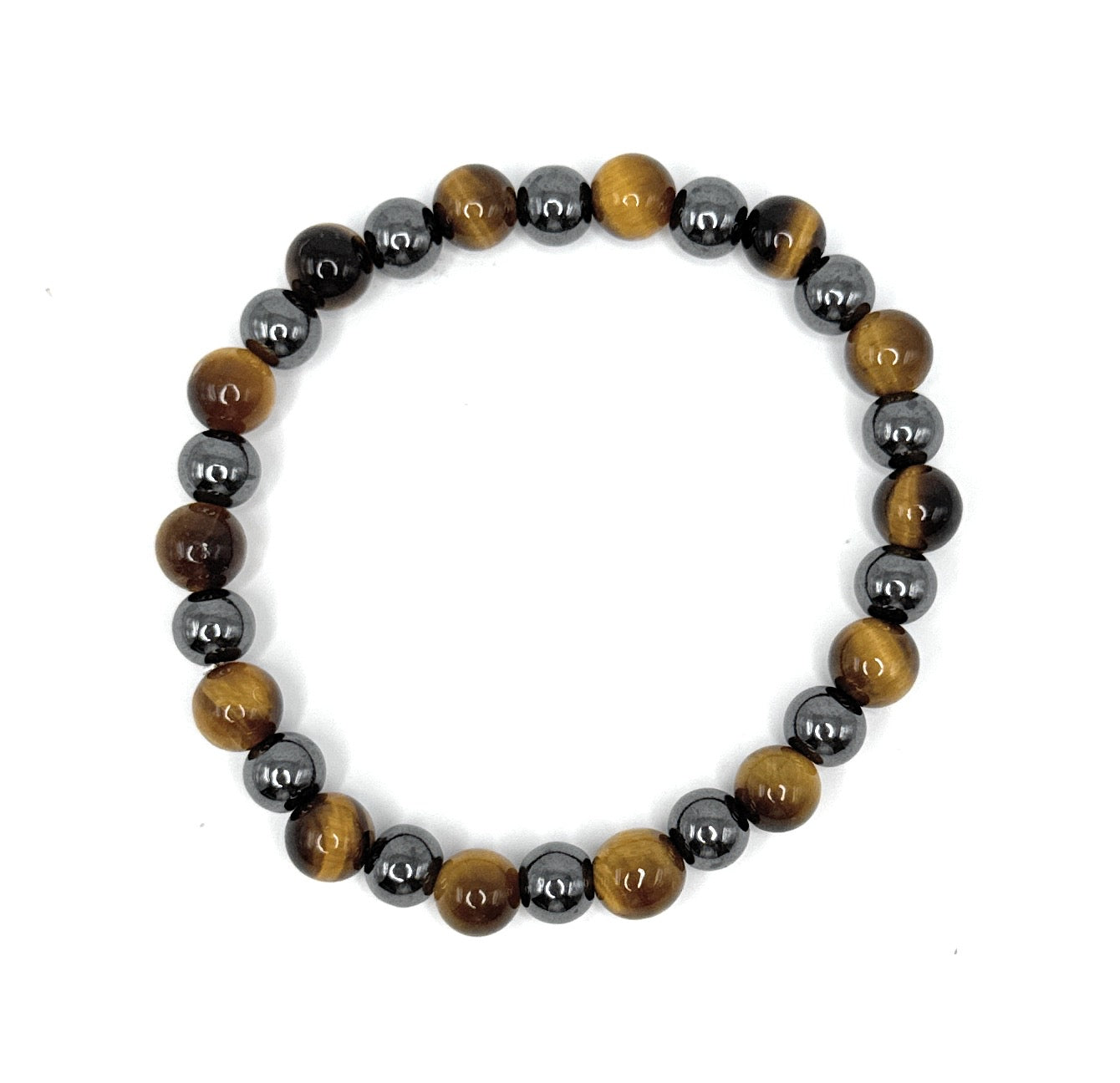 Hematite Beaded Stretch Bracelet 6mm | Grounding Protection Strength, Healing Crystal Jewelry, Gift for Her