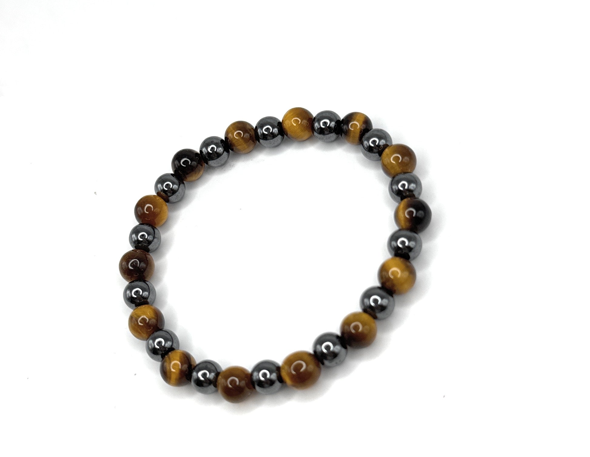 Hematite Beaded Stretch Bracelet 6mm | Grounding Protection Strength, Healing Crystal Jewelry, Gift for Her