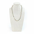 Matte beaded stretch necklace with olive unakite and white howlite sphere beads