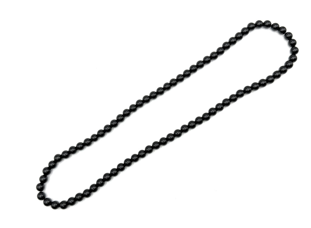 Black Tourmaline Beaded Necklace - 6mm - Shop of Small Creations, LLC