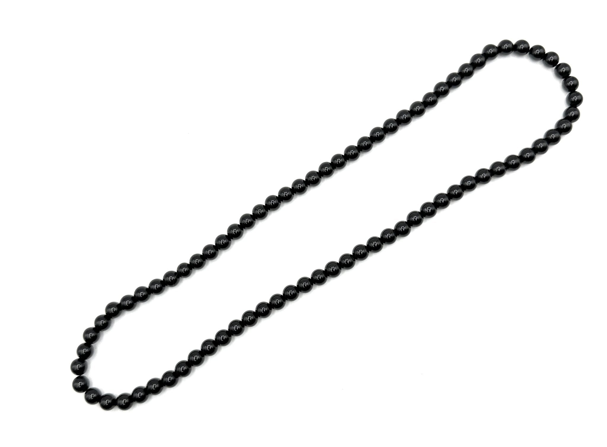 Black Tourmaline Beaded Necklace - 6mm - Shop of Small Creations, LLC