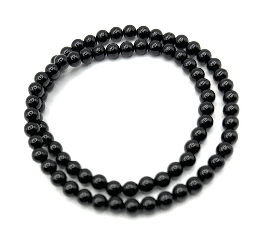 Black Onyx Beaded Necklace - 6mm - Shop of Small Creations, LLC